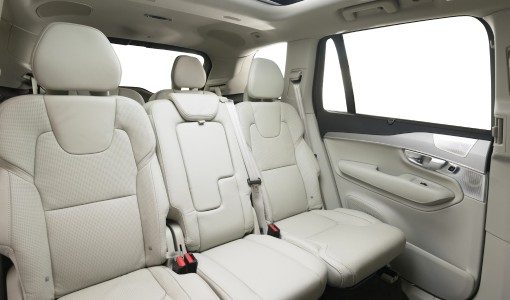 White leather car passenger seats